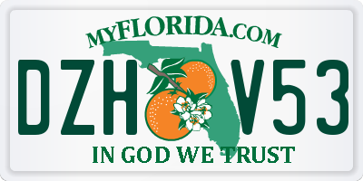 FL license plate DZHV53