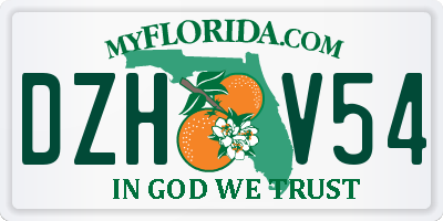 FL license plate DZHV54