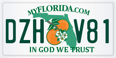 FL license plate DZHV81