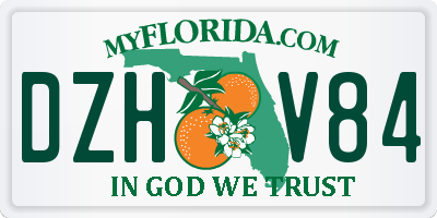 FL license plate DZHV84