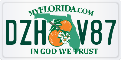 FL license plate DZHV87
