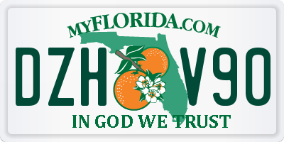 FL license plate DZHV90