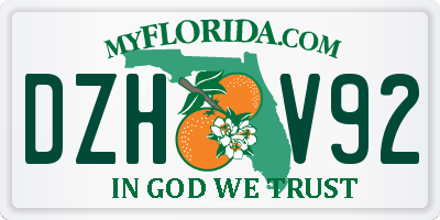 FL license plate DZHV92