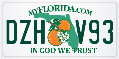 FL license plate DZHV93
