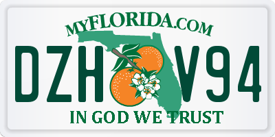 FL license plate DZHV94