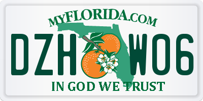 FL license plate DZHW06
