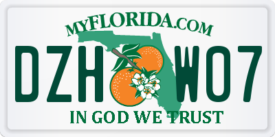 FL license plate DZHW07