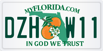 FL license plate DZHW11