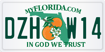 FL license plate DZHW14