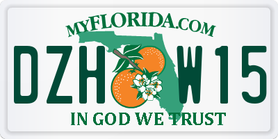 FL license plate DZHW15