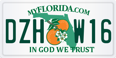 FL license plate DZHW16