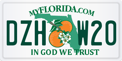 FL license plate DZHW20