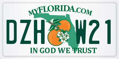 FL license plate DZHW21