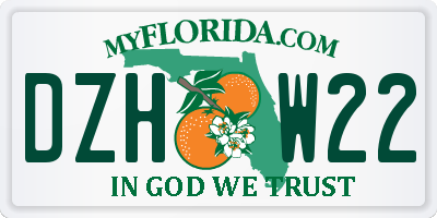 FL license plate DZHW22