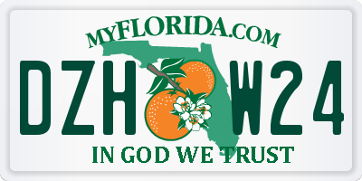 FL license plate DZHW24