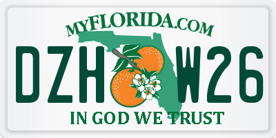 FL license plate DZHW26