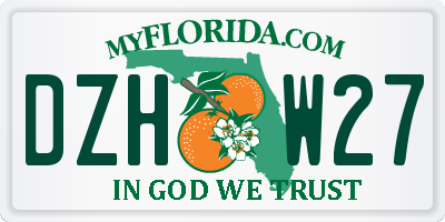 FL license plate DZHW27