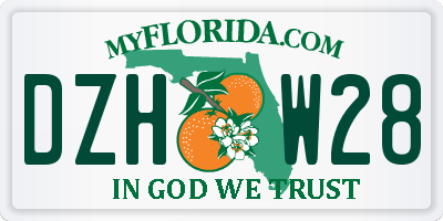 FL license plate DZHW28