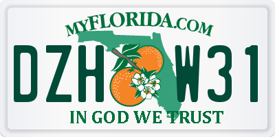 FL license plate DZHW31