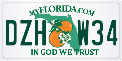 FL license plate DZHW34