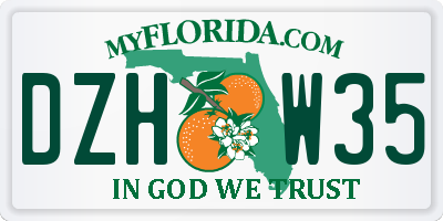 FL license plate DZHW35