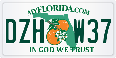 FL license plate DZHW37