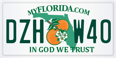 FL license plate DZHW40