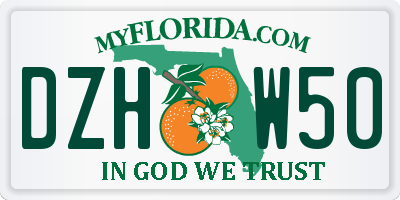 FL license plate DZHW50
