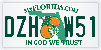 FL license plate DZHW51