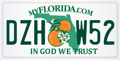 FL license plate DZHW52