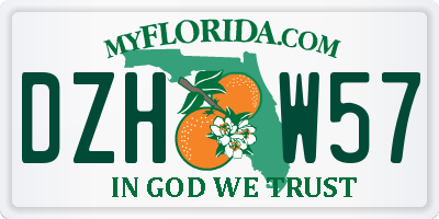 FL license plate DZHW57