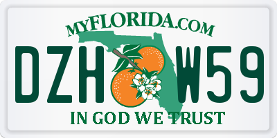 FL license plate DZHW59