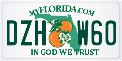 FL license plate DZHW60