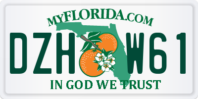 FL license plate DZHW61