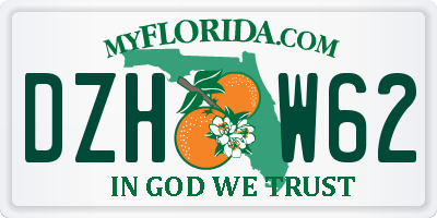 FL license plate DZHW62