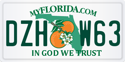 FL license plate DZHW63