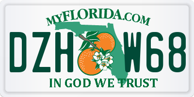 FL license plate DZHW68