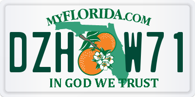 FL license plate DZHW71