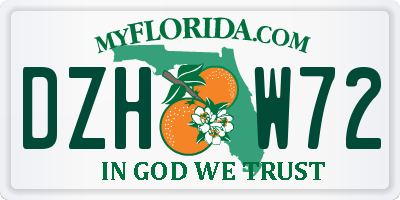 FL license plate DZHW72