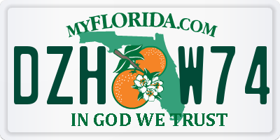 FL license plate DZHW74