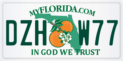 FL license plate DZHW77