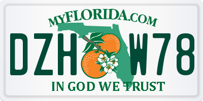 FL license plate DZHW78