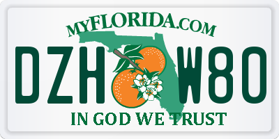 FL license plate DZHW80