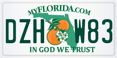 FL license plate DZHW83