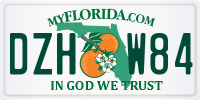 FL license plate DZHW84