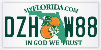 FL license plate DZHW88