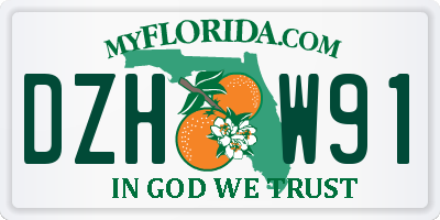 FL license plate DZHW91