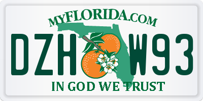 FL license plate DZHW93