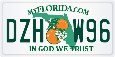 FL license plate DZHW96