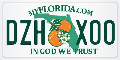FL license plate DZHX00